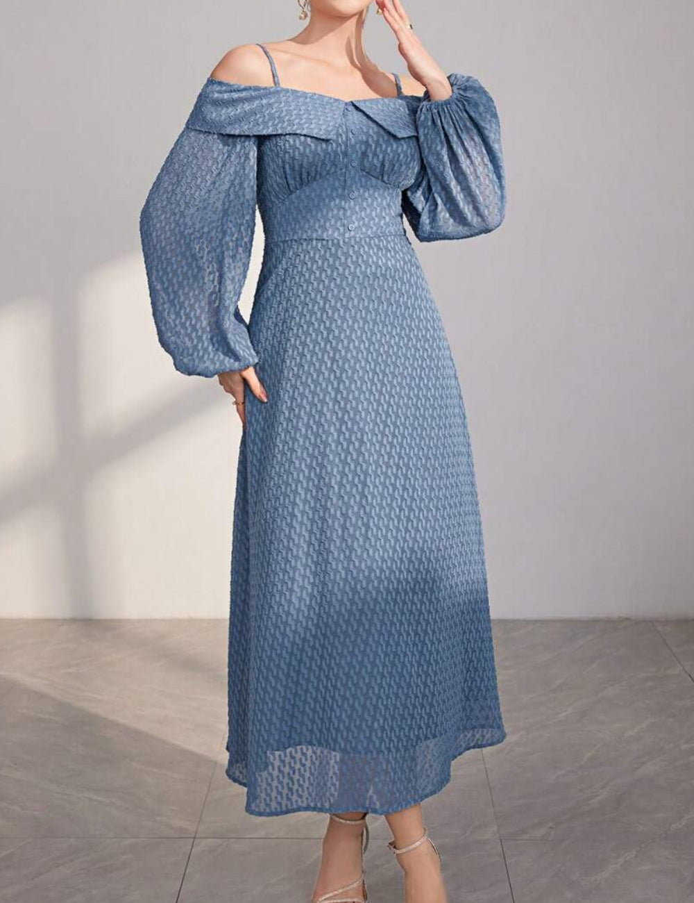 Shein kék midi ruha