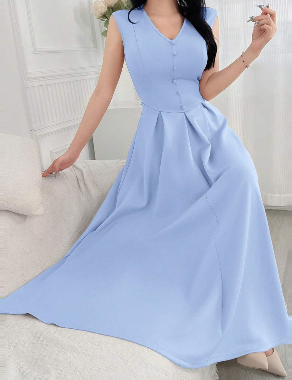 Shein kék midi ruha