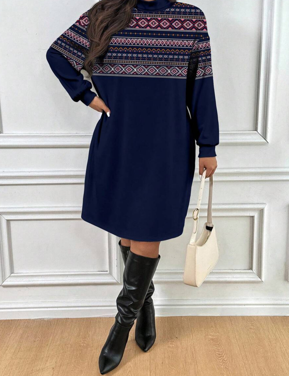 Shein Curve+ midi ruha, kék