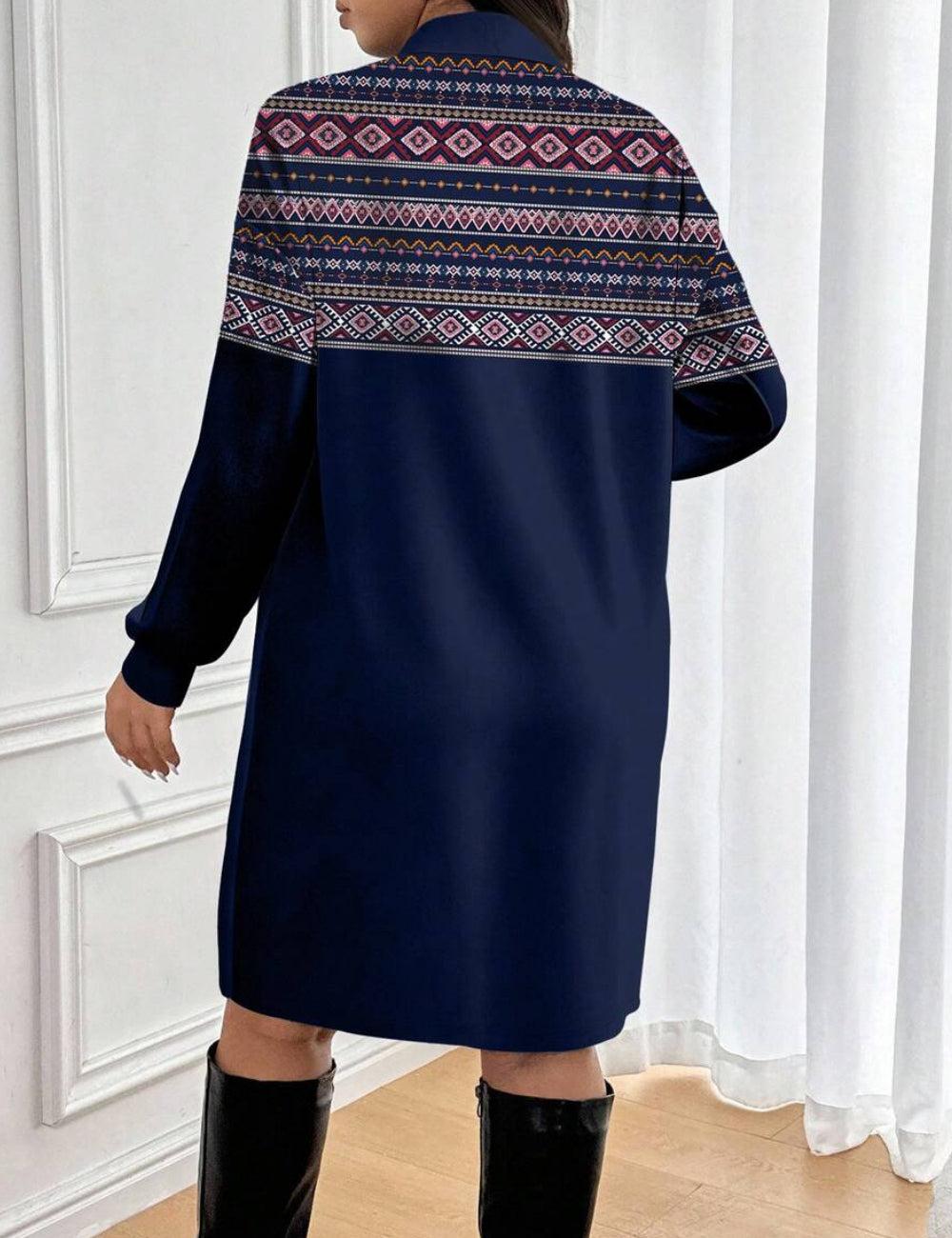 Shein Curve+ midi ruha, kék