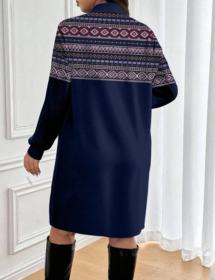 Shein Curve+ midi ruha, kék