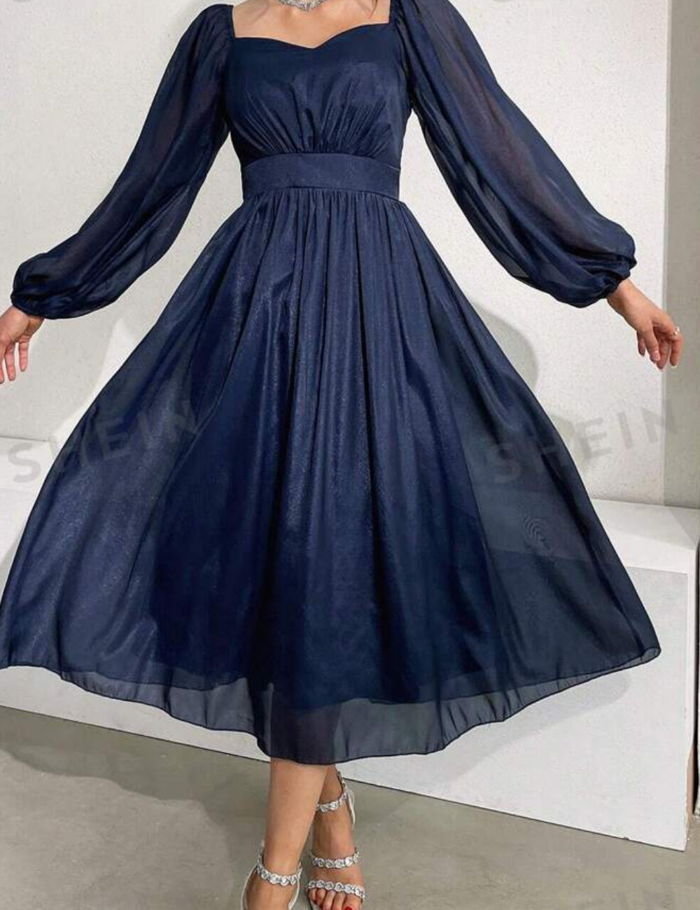 Rochie midi Shein, albastru