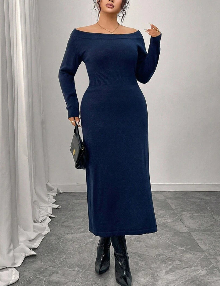 Rochie midi Shein Curve+, albastru
