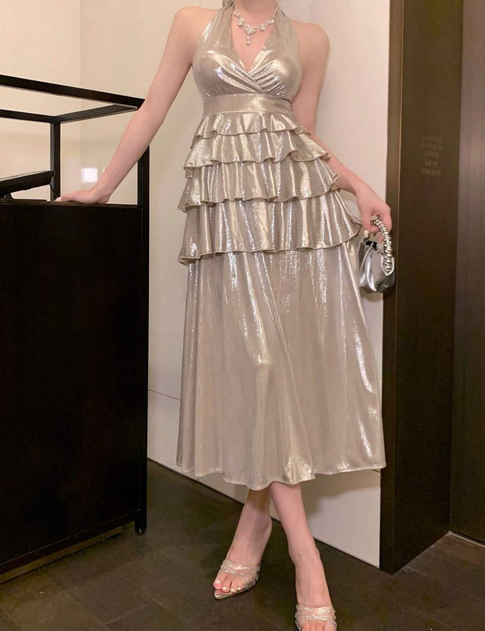 Rochie midi Shein DAZY, bej