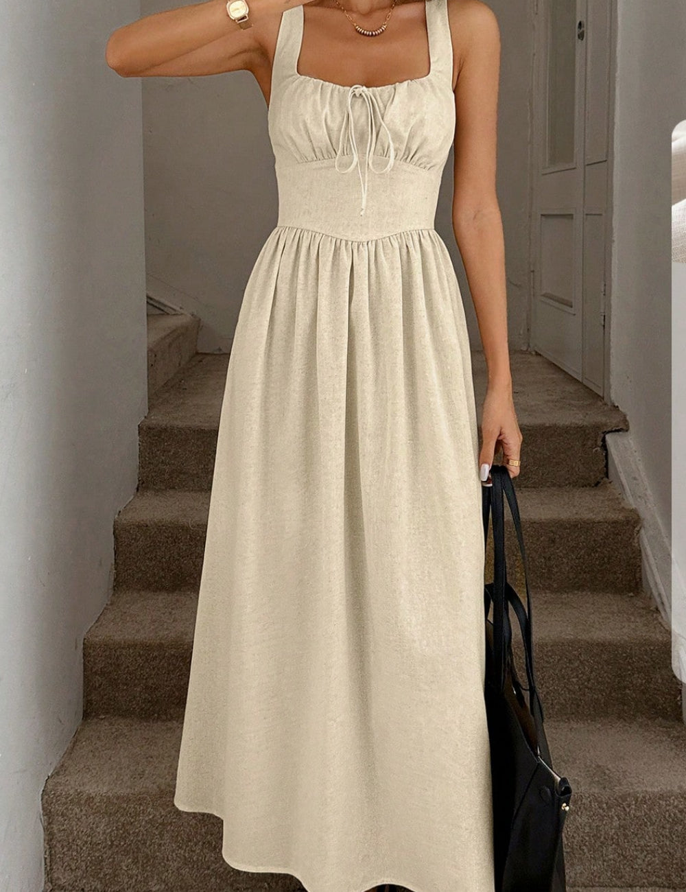 Shein midi ruha, bézs