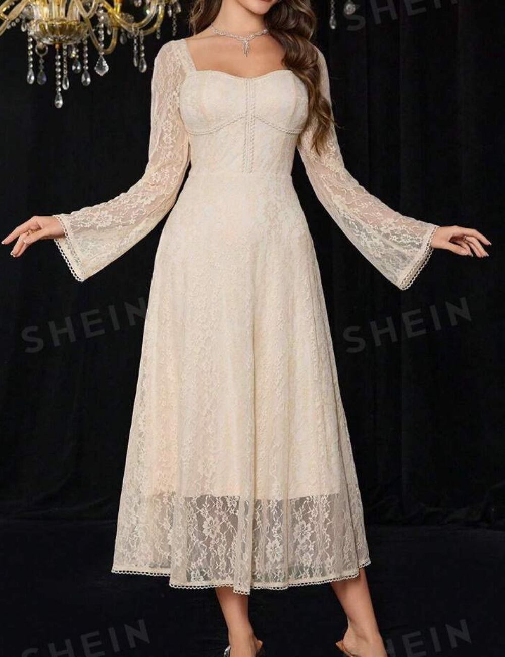 Rochie midi SHEIN, bej