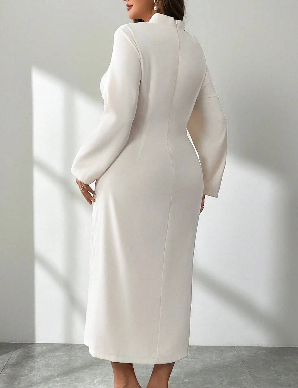 Rochie midi Shein Curve+, bej