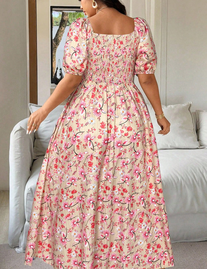 Rochie midi Shein Curve+, bej