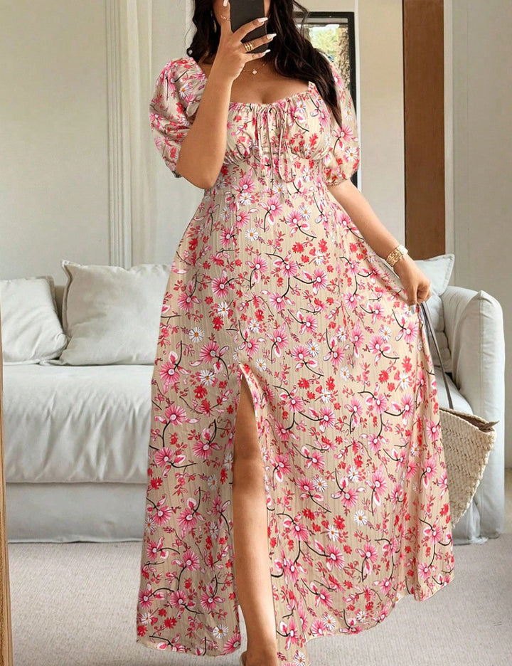 Rochie midi Shein Curve+, bej