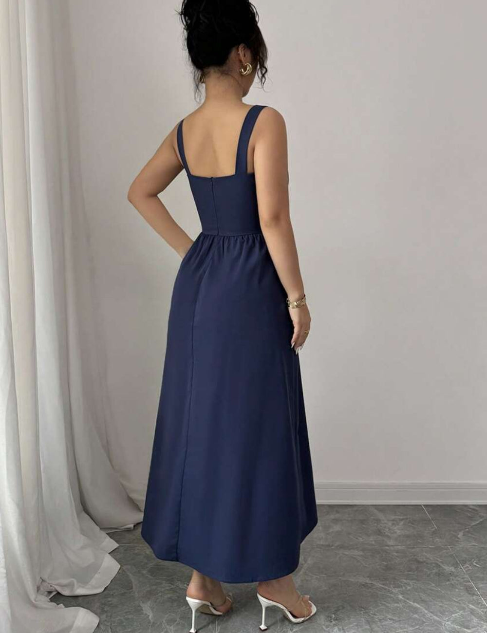Shein, tengerészkék midi ruha