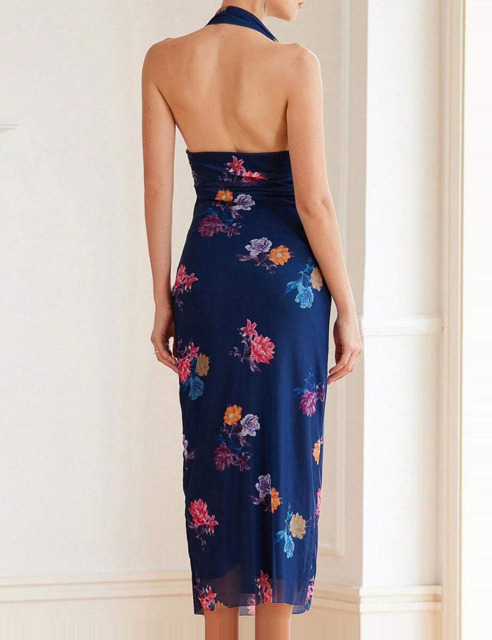 Rochie midi Shein Aveloria, bleumarin