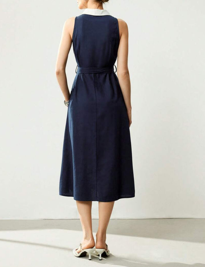 Shein Curve+ tengerészkék midi ruha