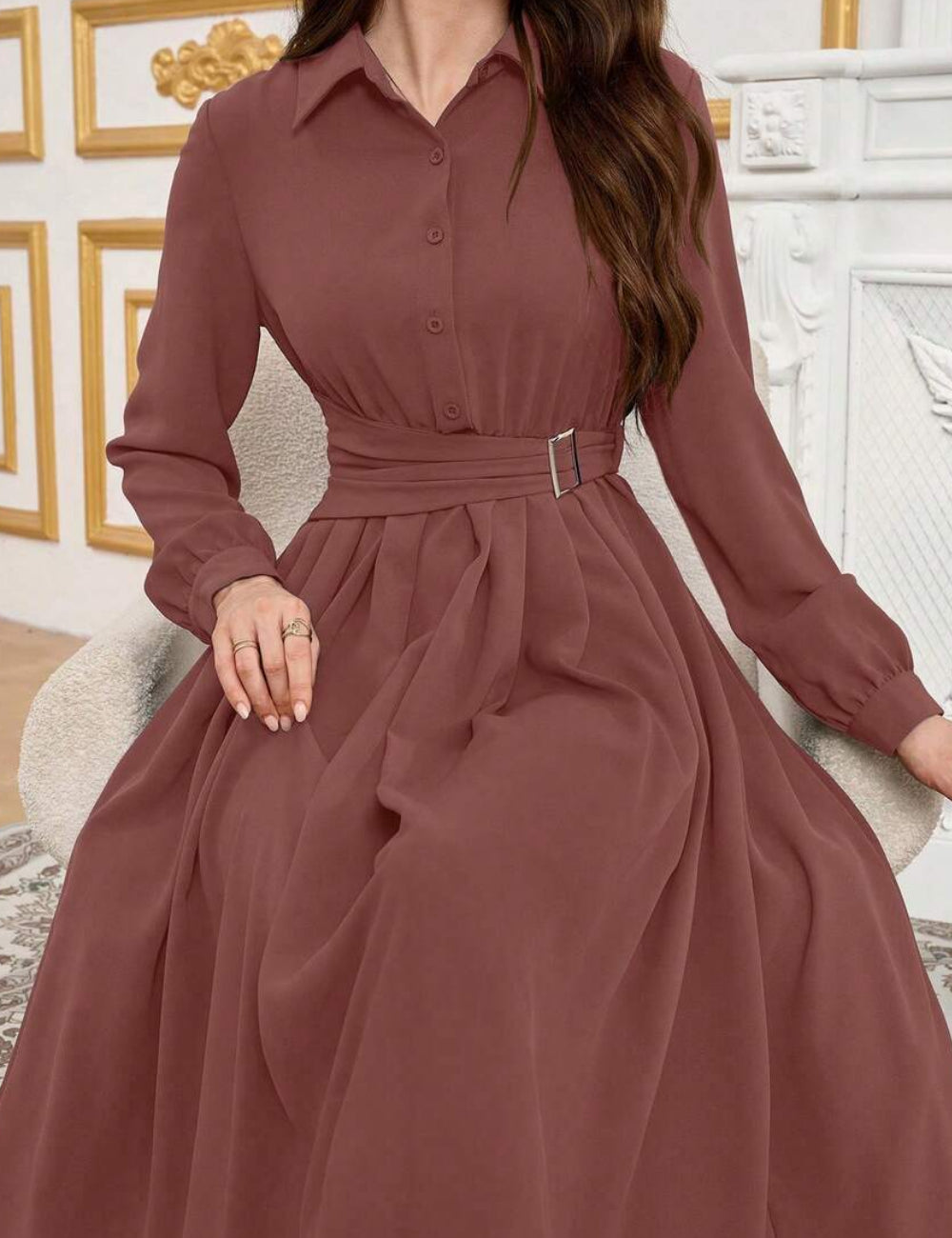 Rochie midi Shein, cărămiziu