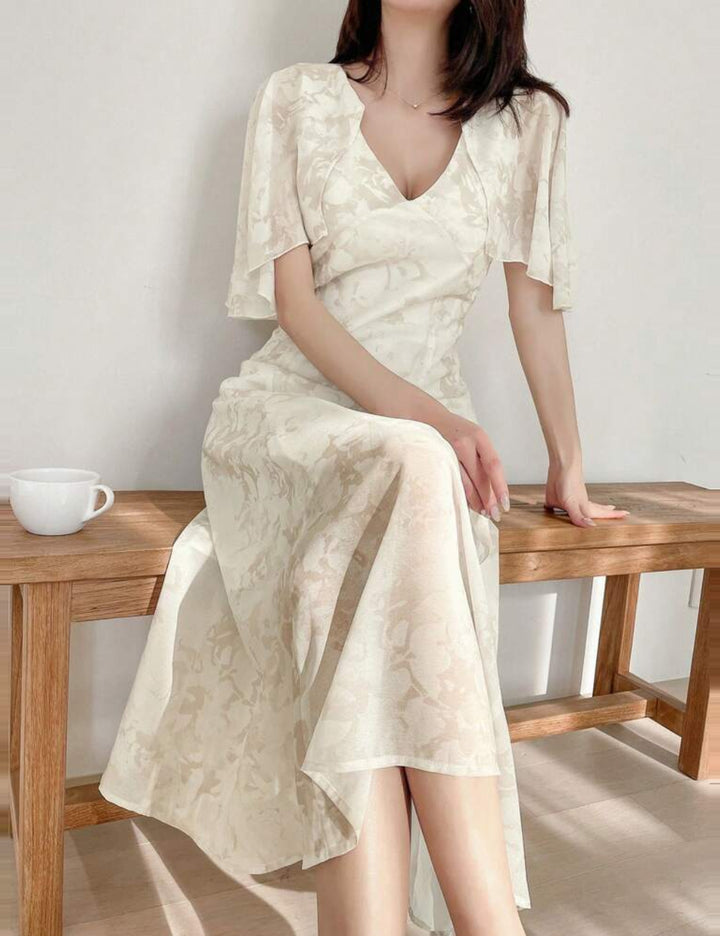 Shein midi ruha, krém