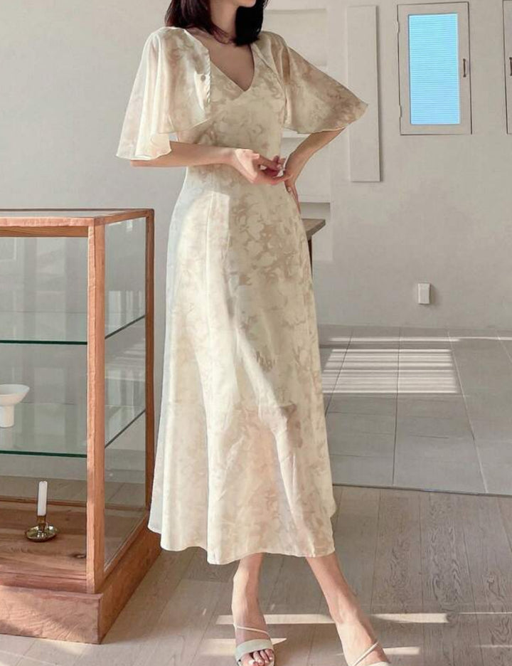 Shein midi ruha, krém
