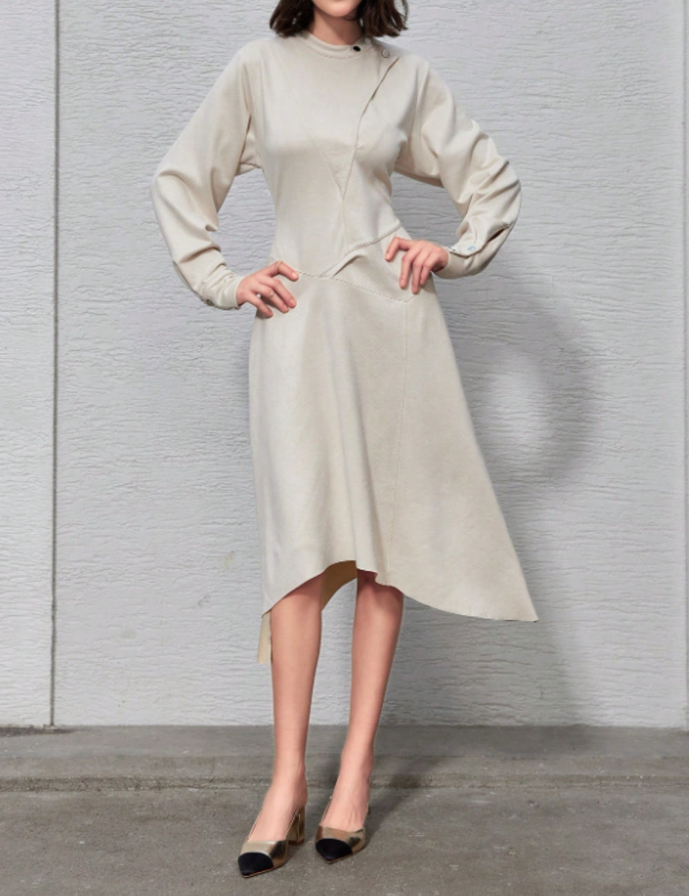 Rochie midi Shein, crem