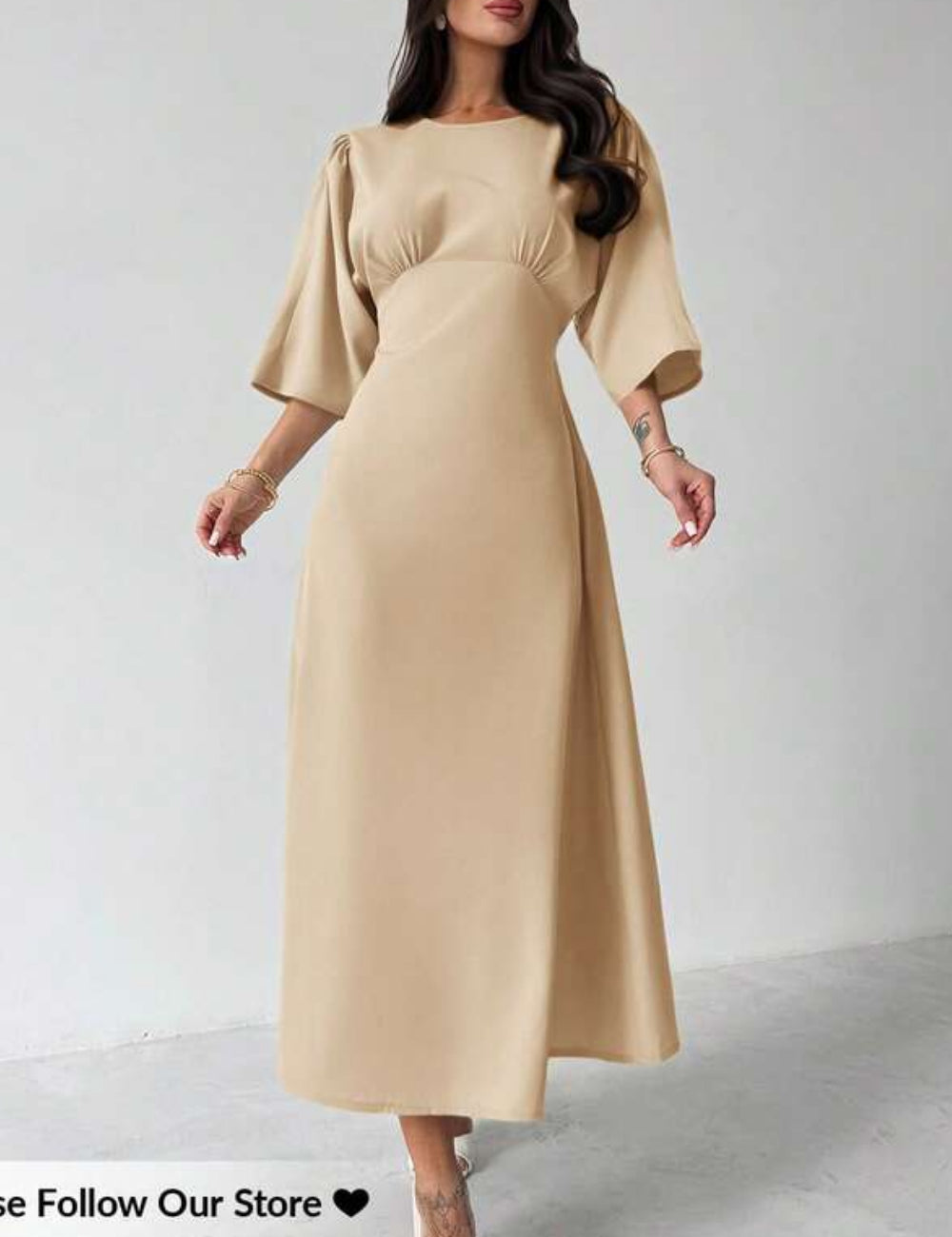 Rochie midi Shein, crem