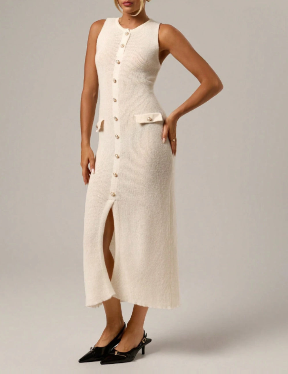 Rochie midi Shein, crem