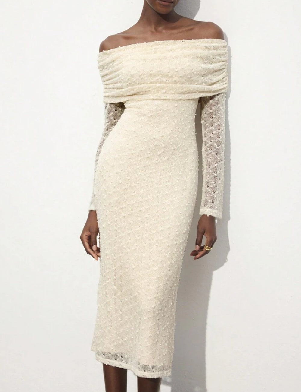 Rochie midi Shein, crem