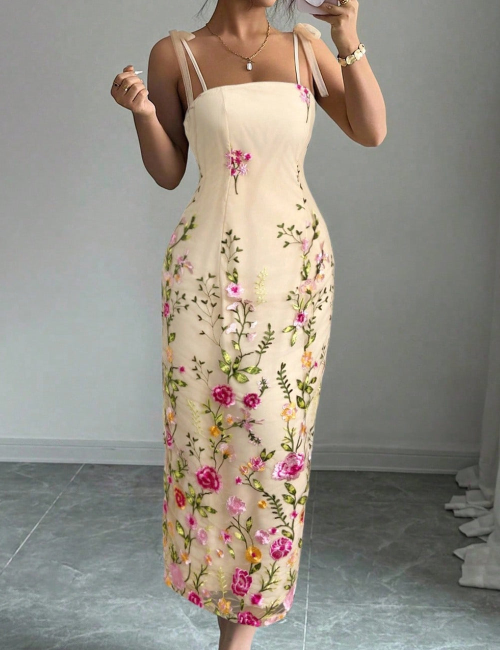 Rochie midi Shein, crem
