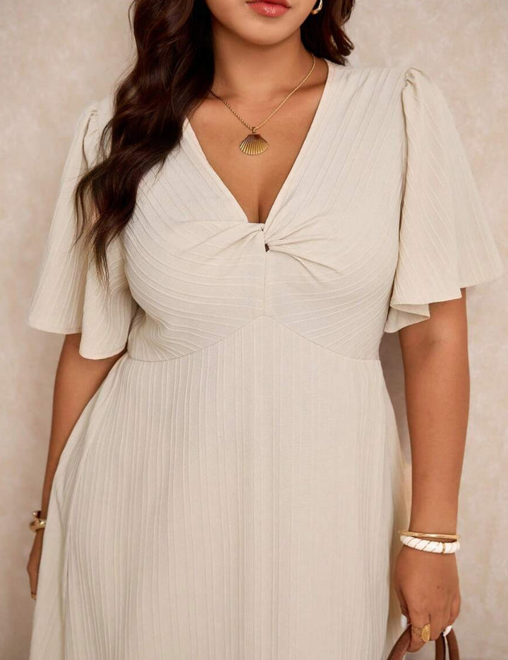 Rochie midi Shein Curve+, crem