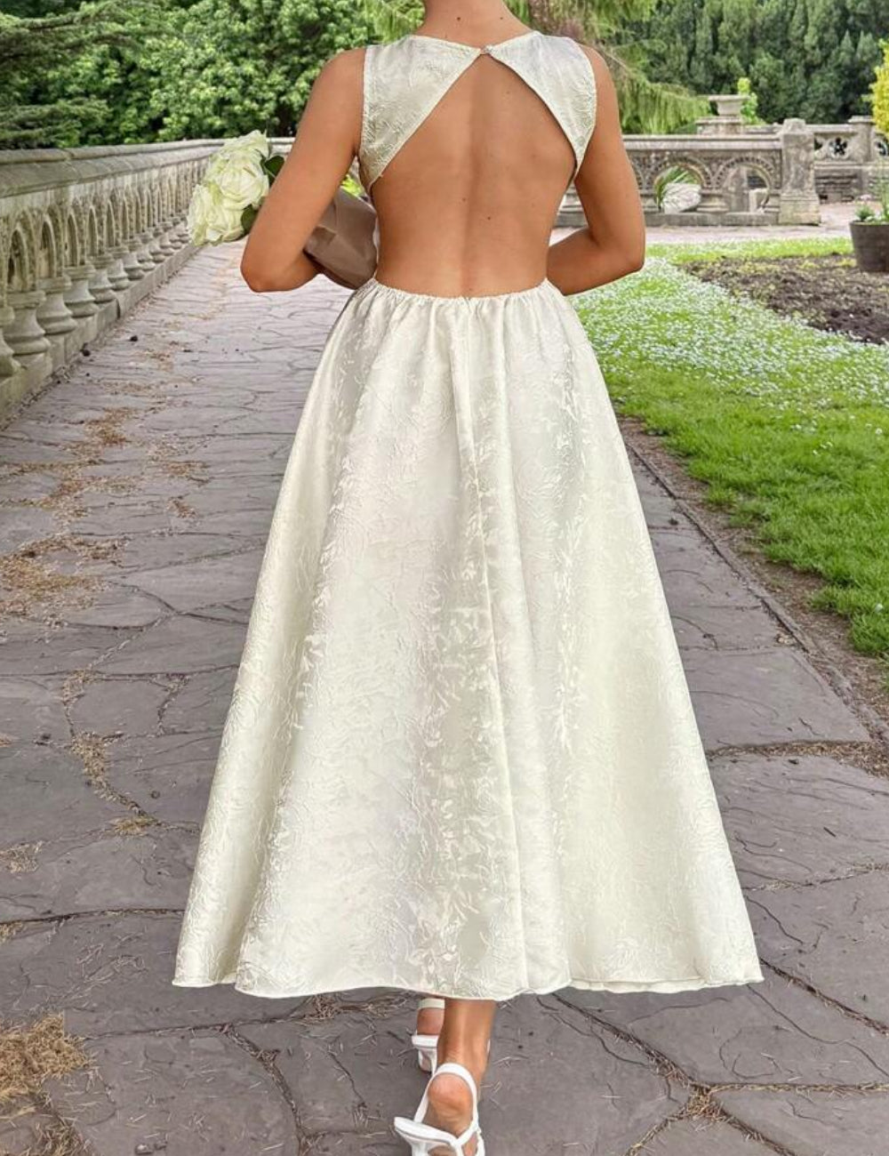 Rochie midi Shein, crem
