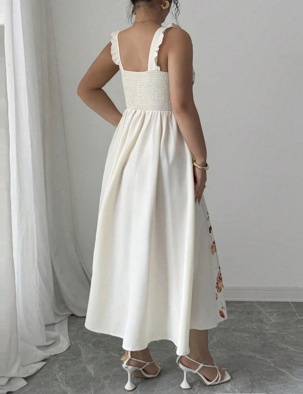 Rochie midi Shein Curve+, crem