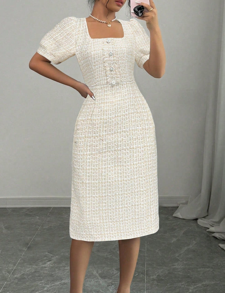 Rochie midi SHEIN, crem