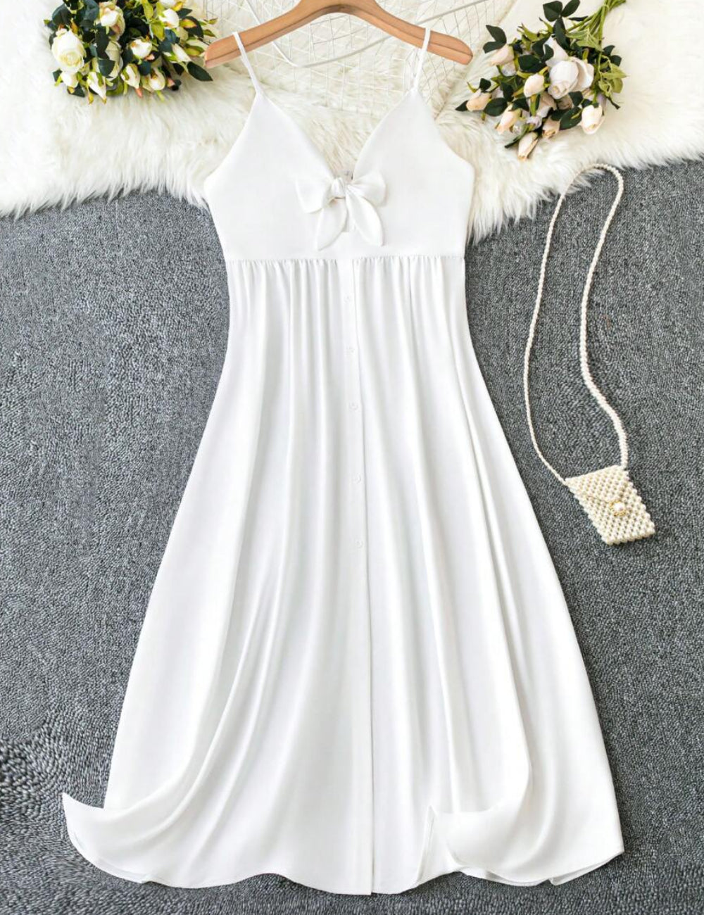 Rochie midi Shein Curve+, alb
