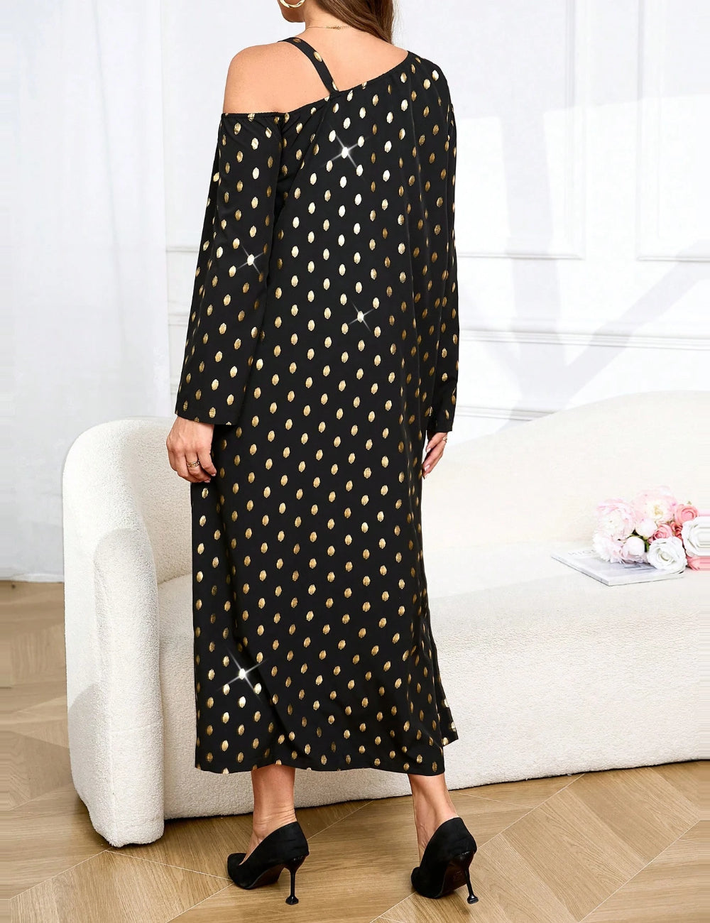 Rochie midi Shein Curve+, negru