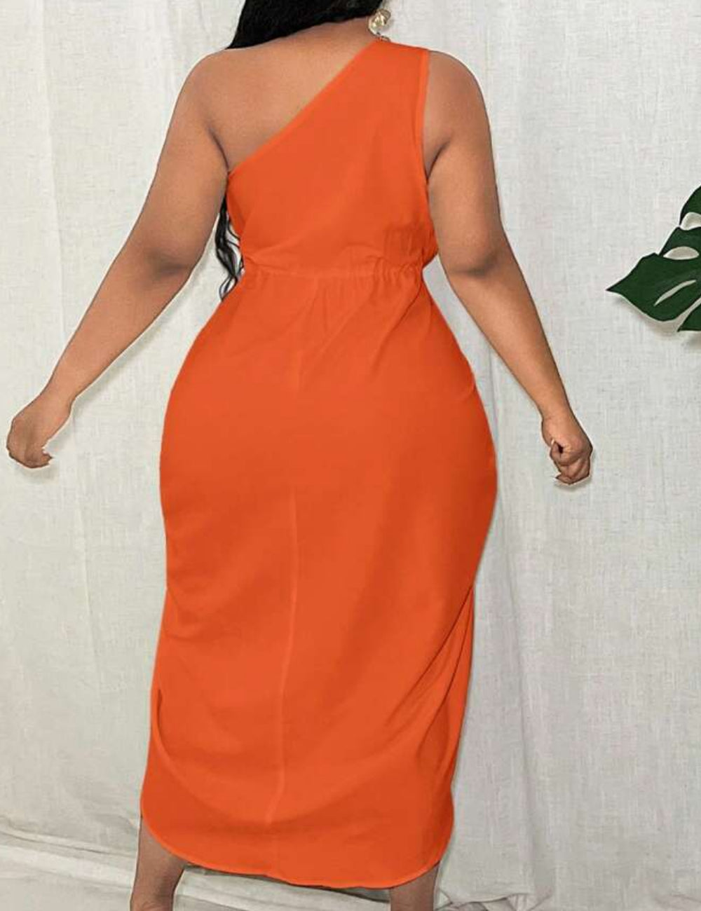 Rochie midi Shein Curve+, portocaliu