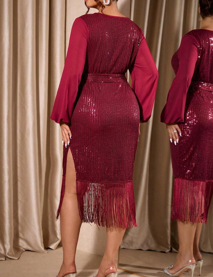 Rochie midi Shein Curve+, vișiniu