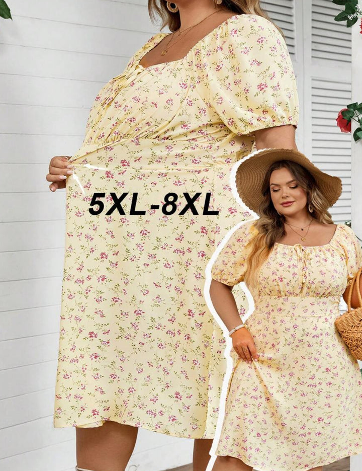 Rochie midi Shein Curve+, galben