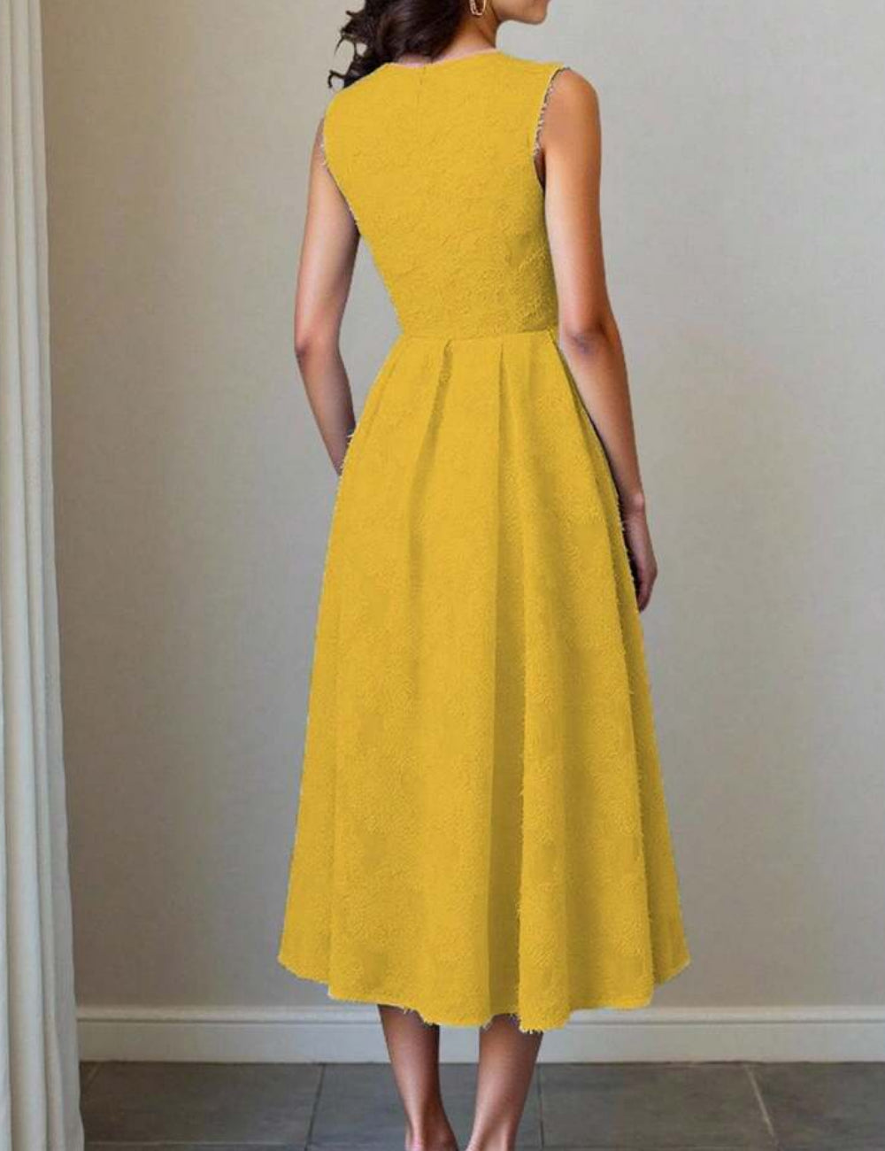 Rochie midi SHEIN, galben mustar