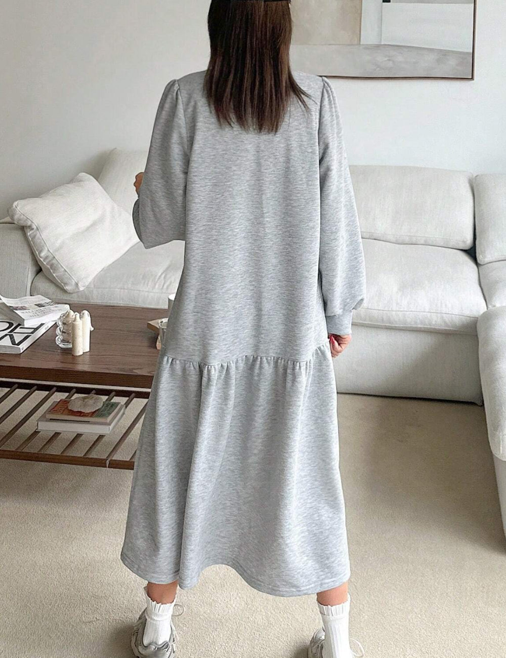 Shein DAZY midi ruha, szürke