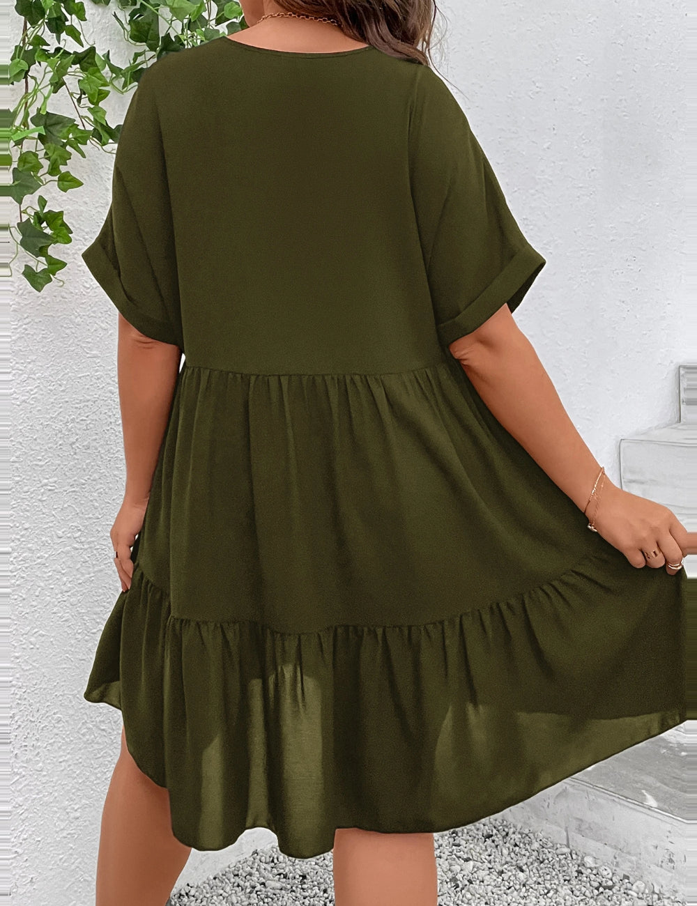 Rochie mini Shein Curve+, kaki