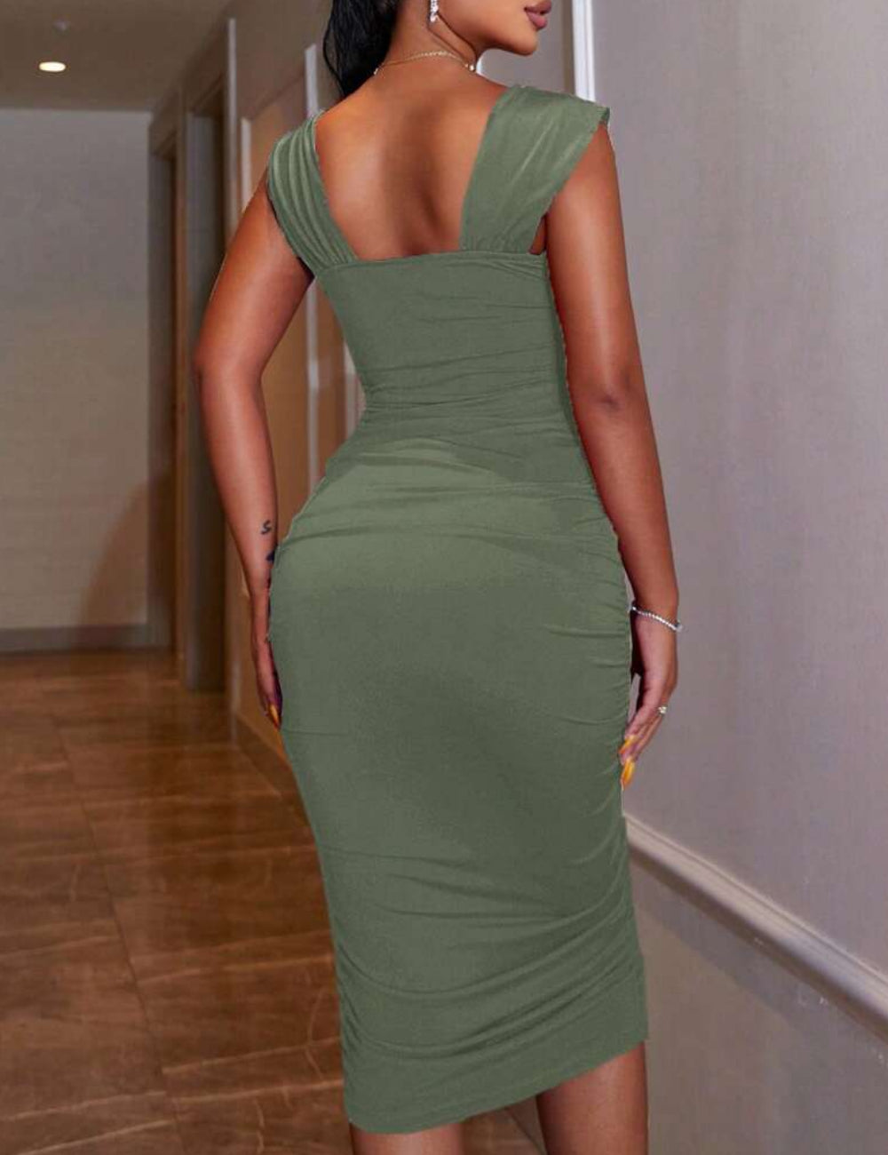 Rochie midi Shein, kaki