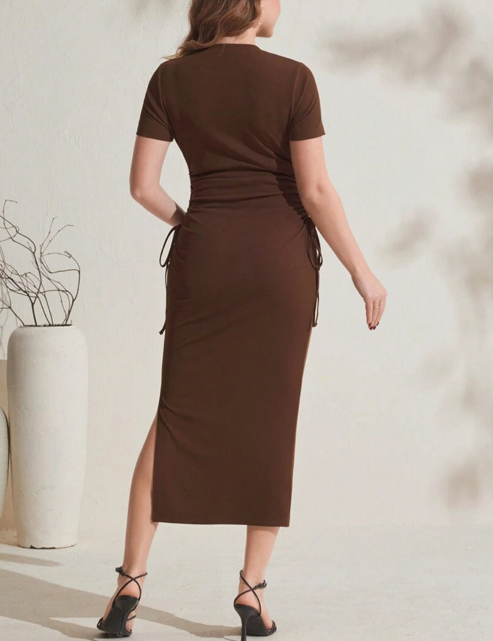 Rochie midi SHEIN, maro