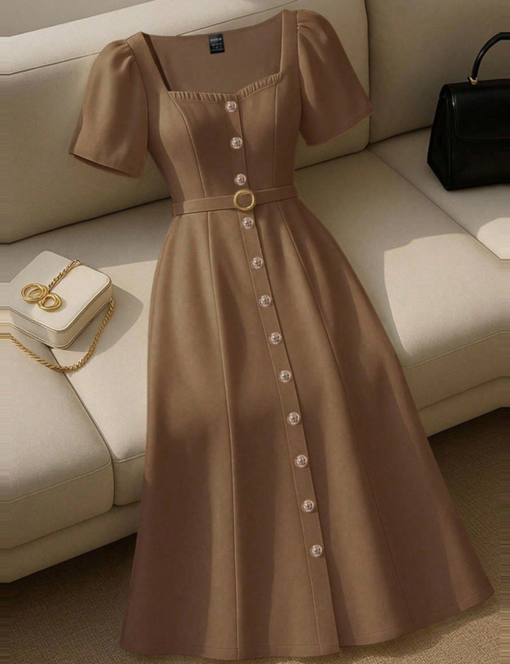 Shein barna midi ruha