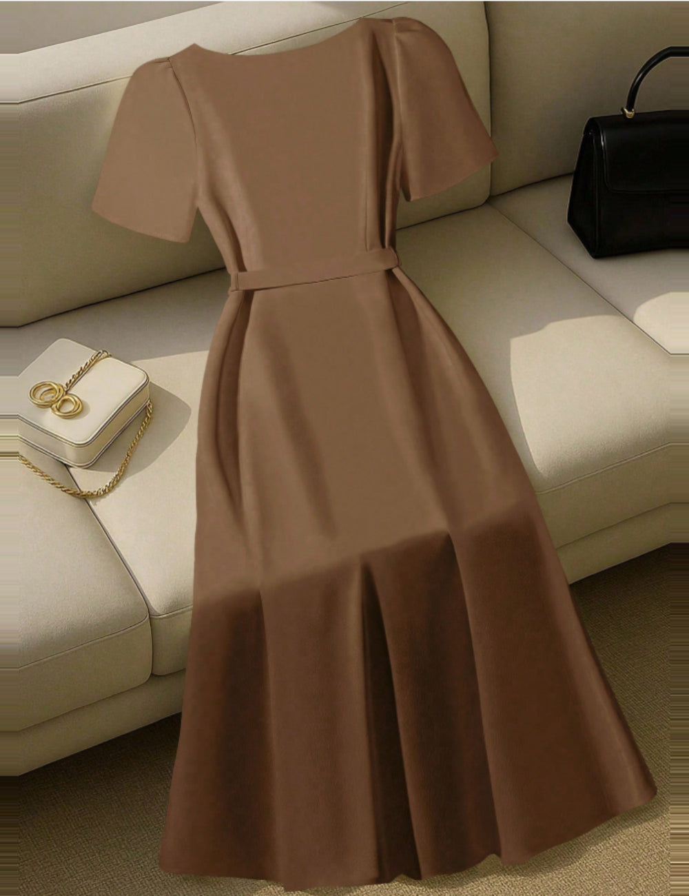 Shein barna midi ruha