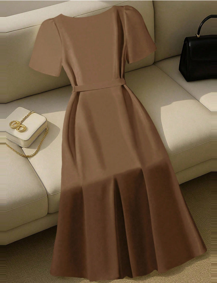 Shein barna midi ruha