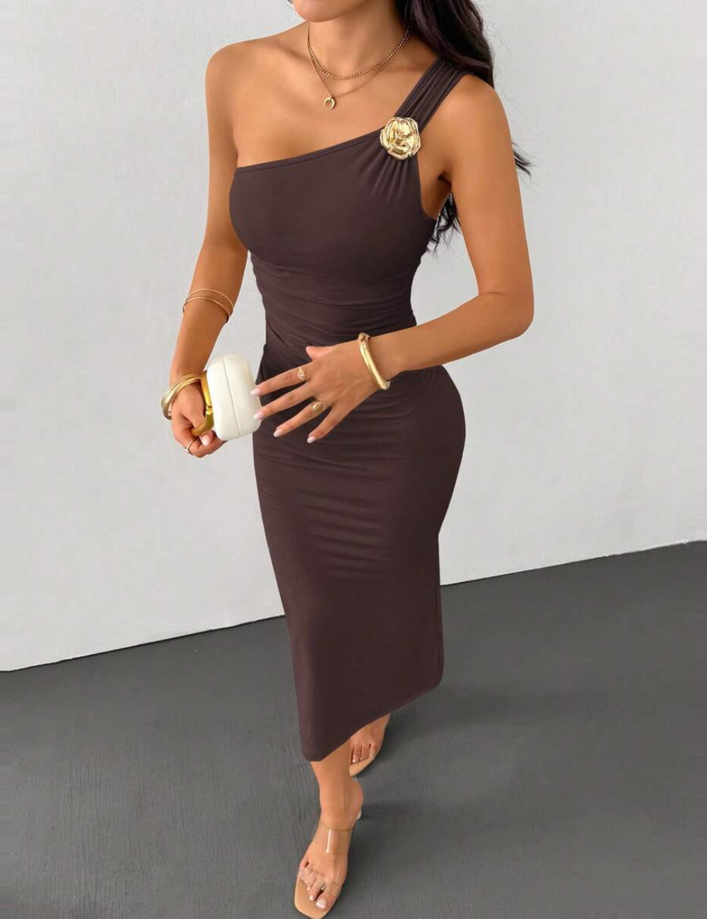Rochie midi Shein, maro
