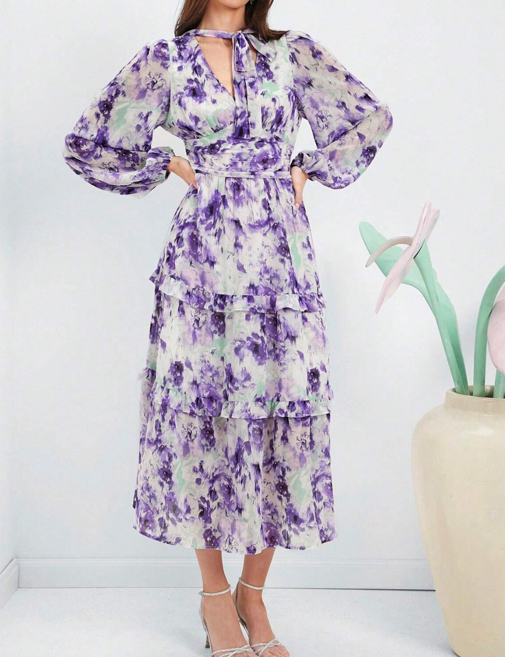 Rochie midi Shein, mix culori