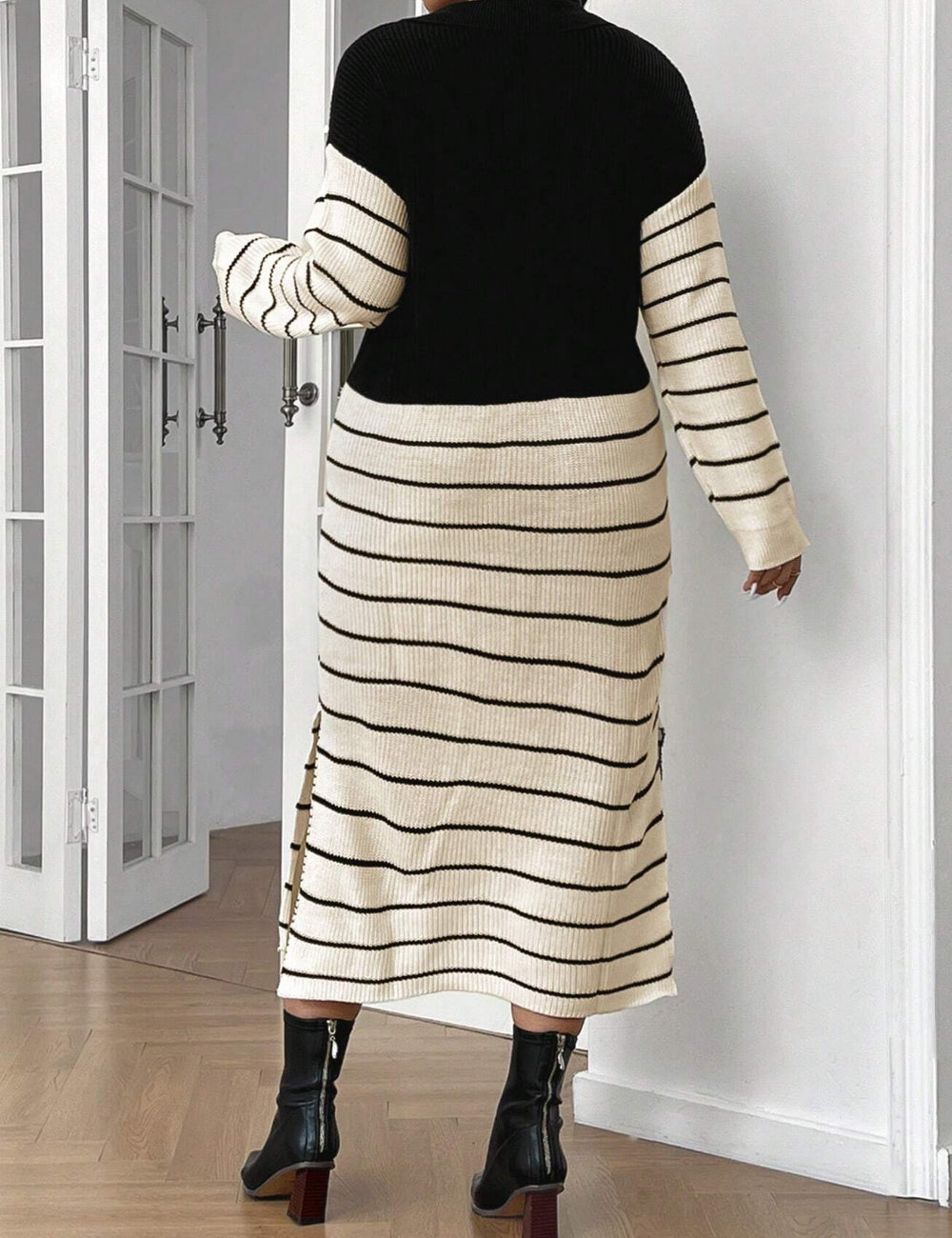 Shein Curve+ midi ruha, vegyes színek