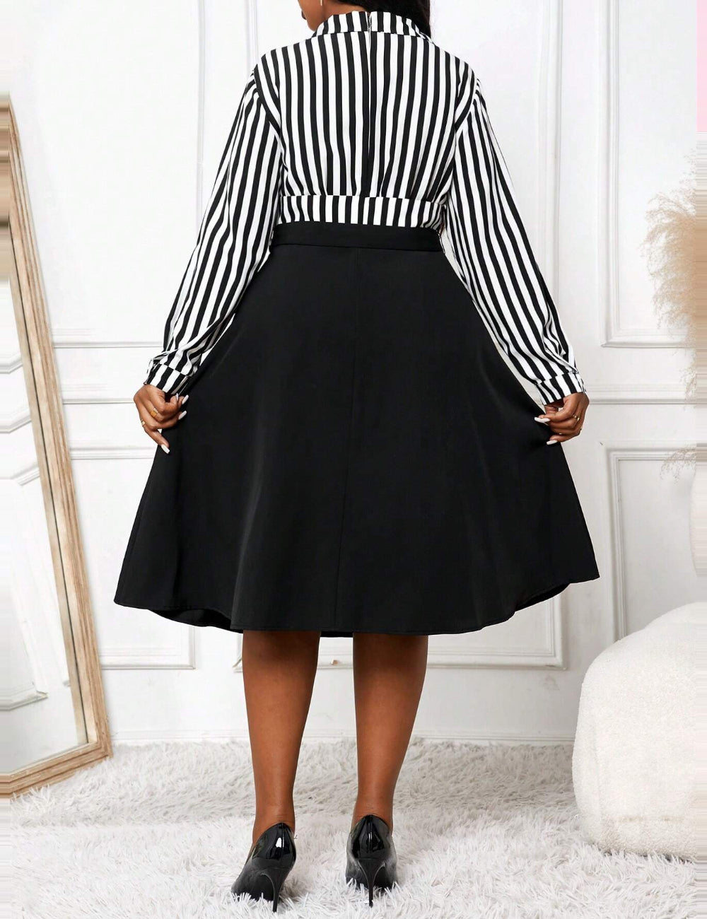 Shein Curve+ midi ruha, vegyes színek