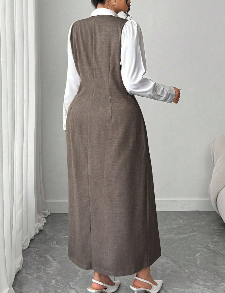 Shein Curve+ midi ruha, vegyes színek