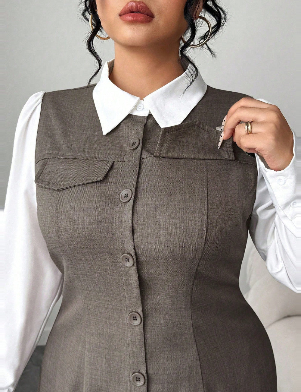 Shein Curve+ midi ruha, vegyes színek