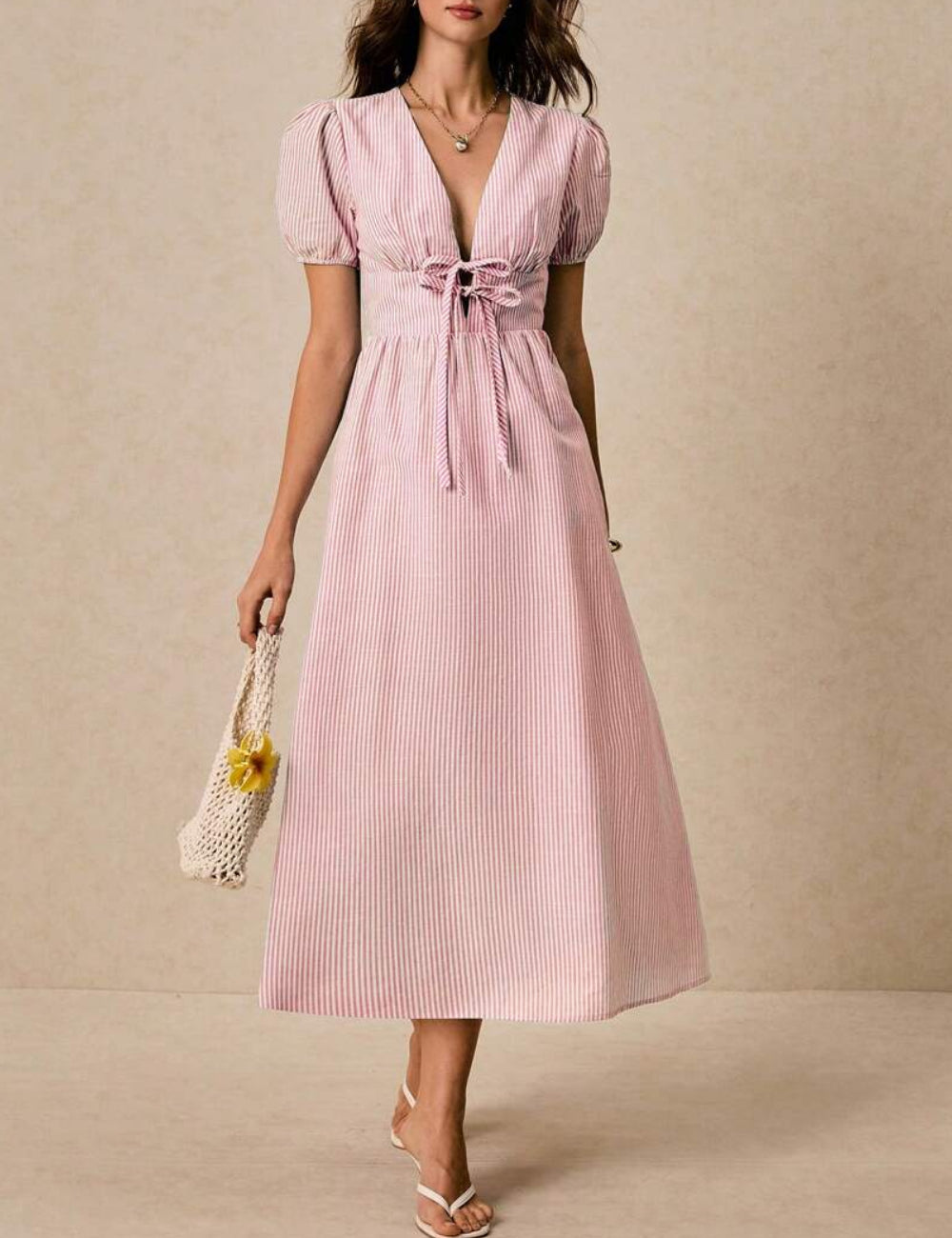 Rochie midi Shein Poéselle, mix culori