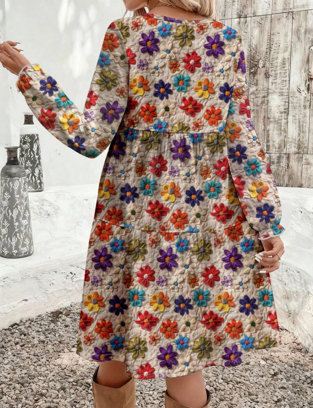 Rochie midi Shein, mix culori