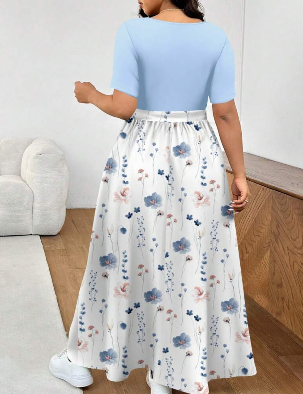 Rochie midi Shein Curve+, mix culori